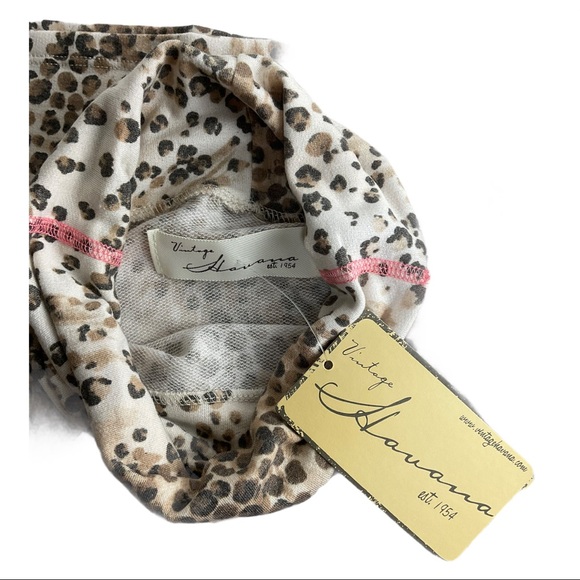 New! Leopard Cowl Neck Bell Long Sleeve Blouse Sz S - Picture 5 of 7